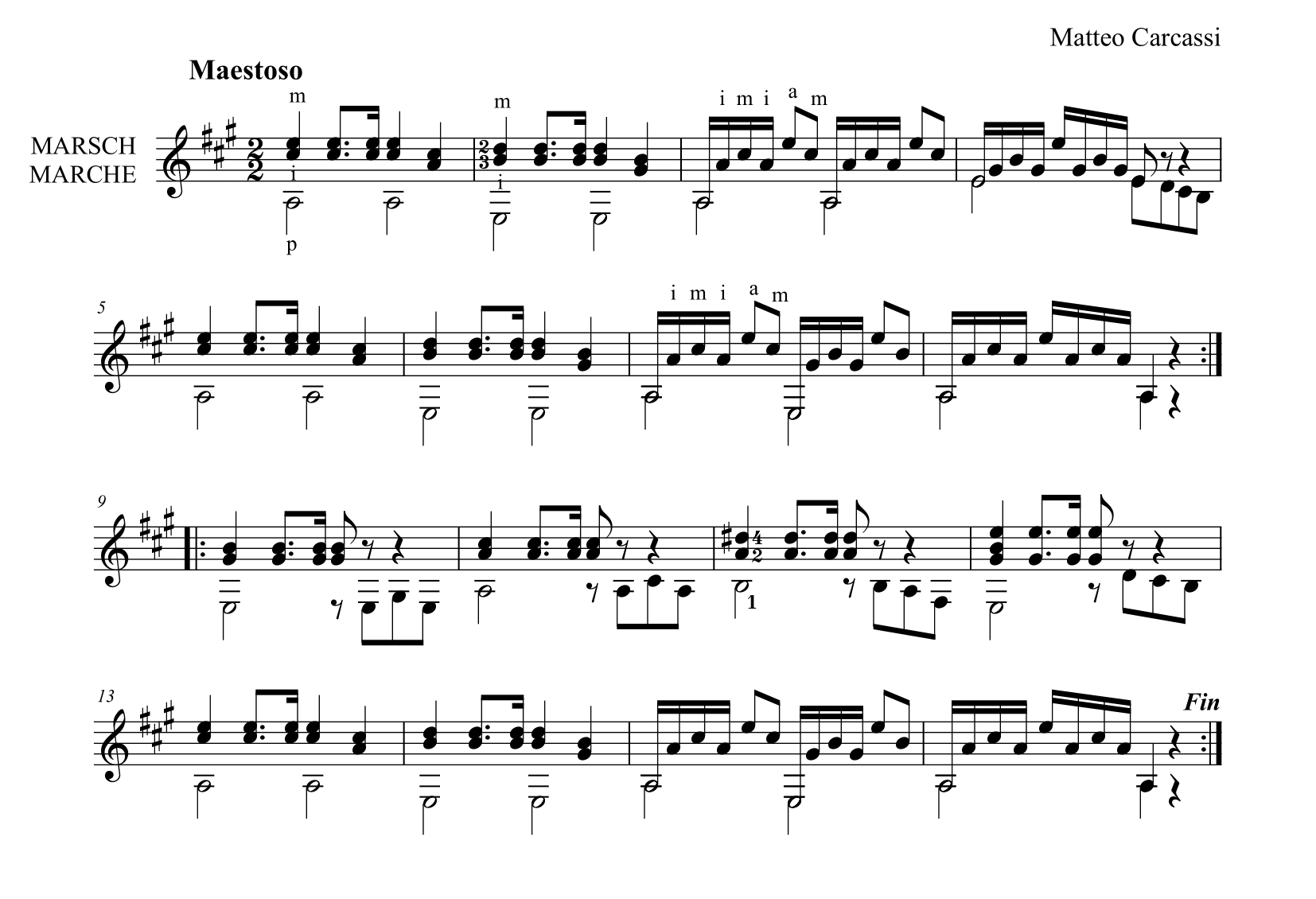 M. カルカッシ「ギターのための完全な教則本Op.59」27ページ