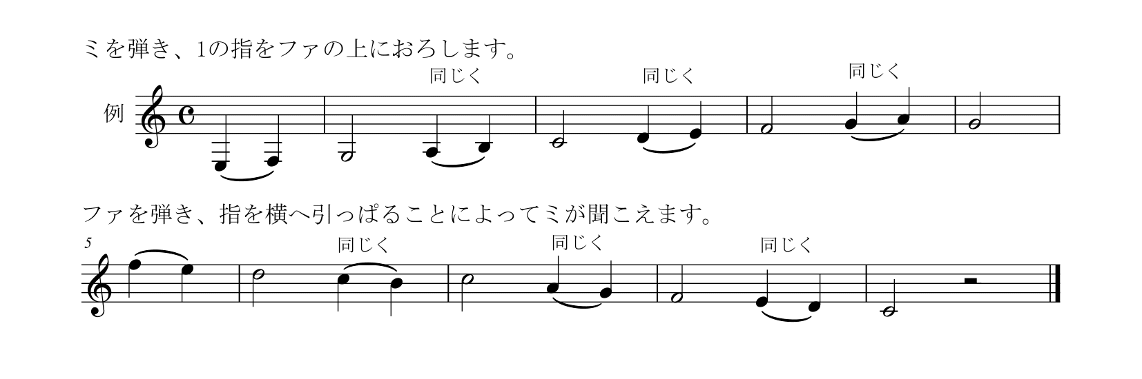 M. カルカッシ「ギターのための完全な教則本Op.59」38ページスラー