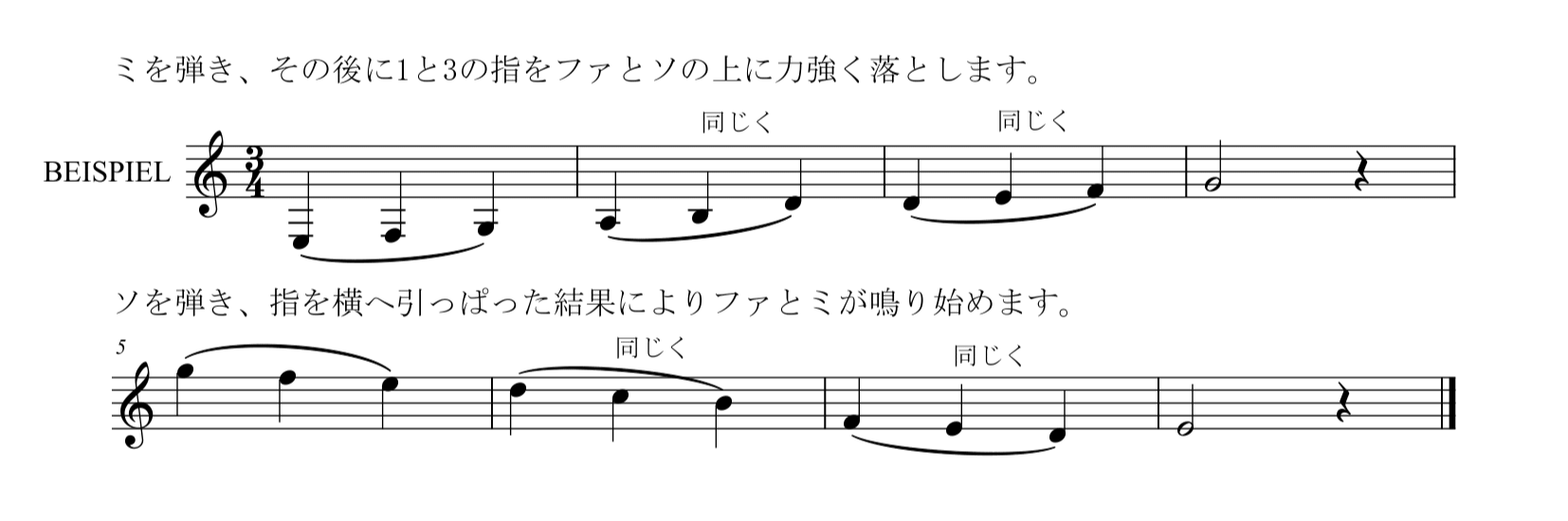 M. カルカッシ「ギターのための完全な教則本Op.59」40ページスラー