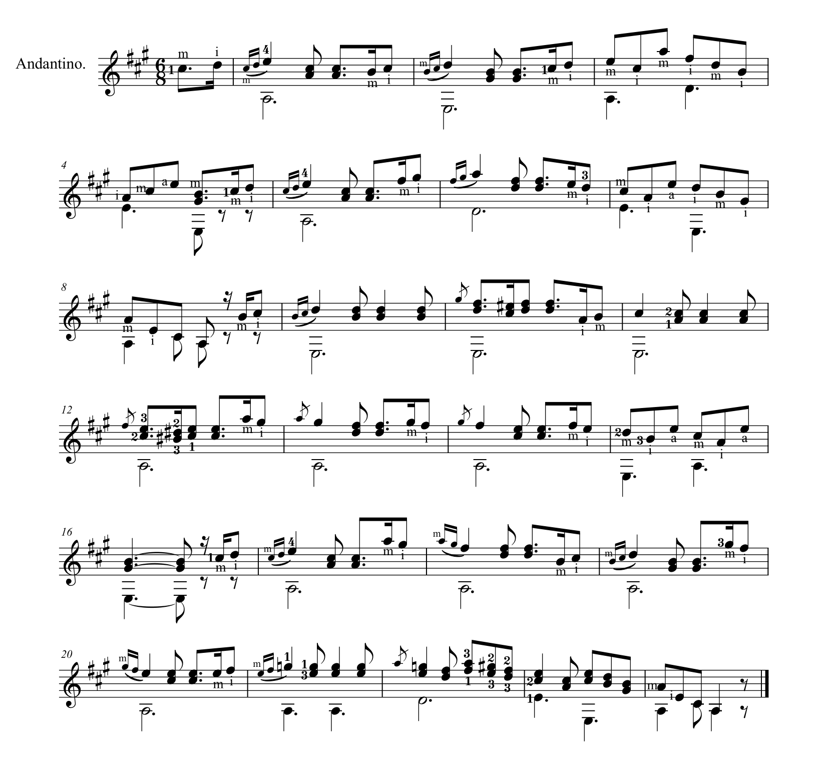 M. カルカッシ「ギターのための完全な教則本Op.59」42ページ