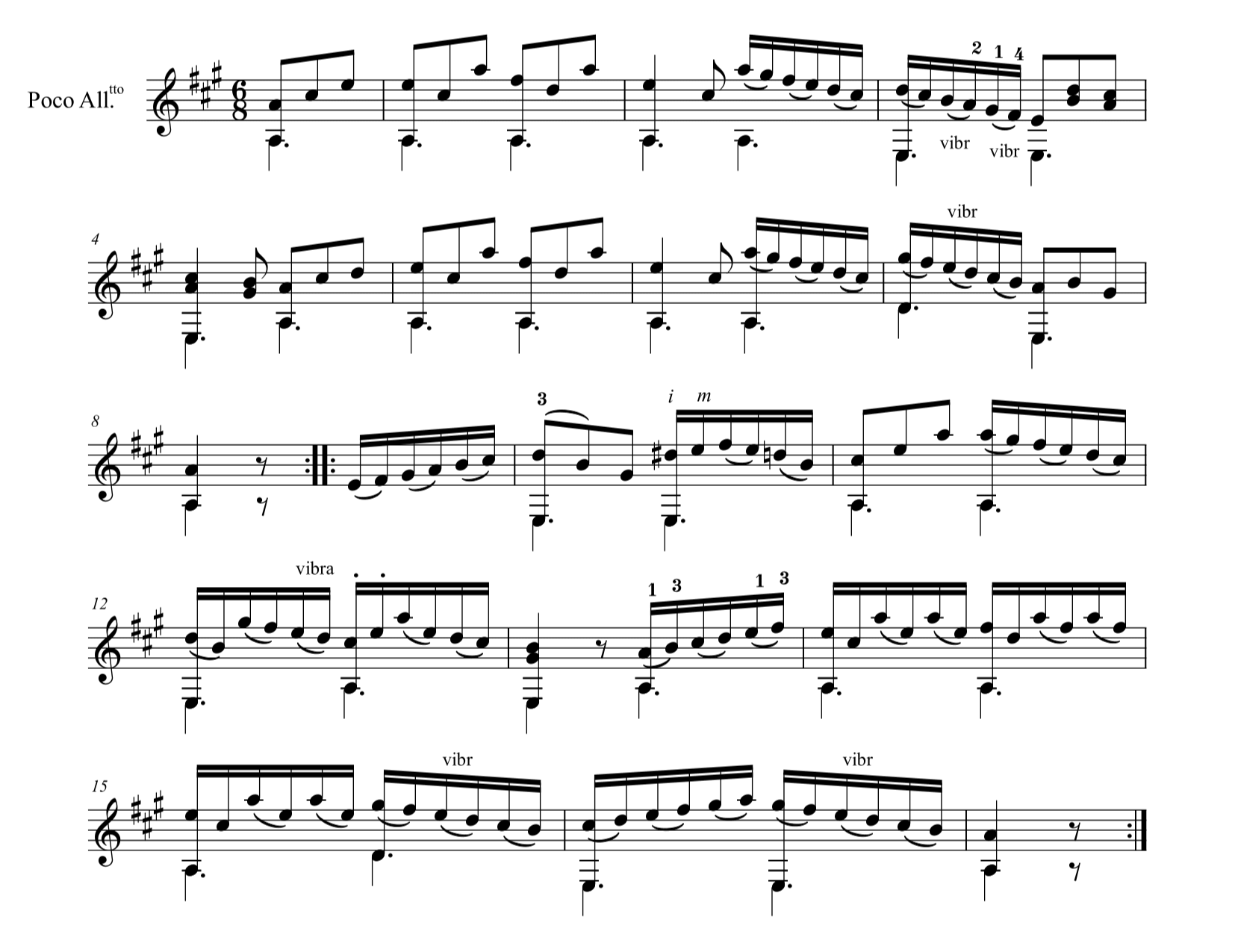 F. カルり「ギターのための完全な教則本Op.241」49ページポコアレグレット