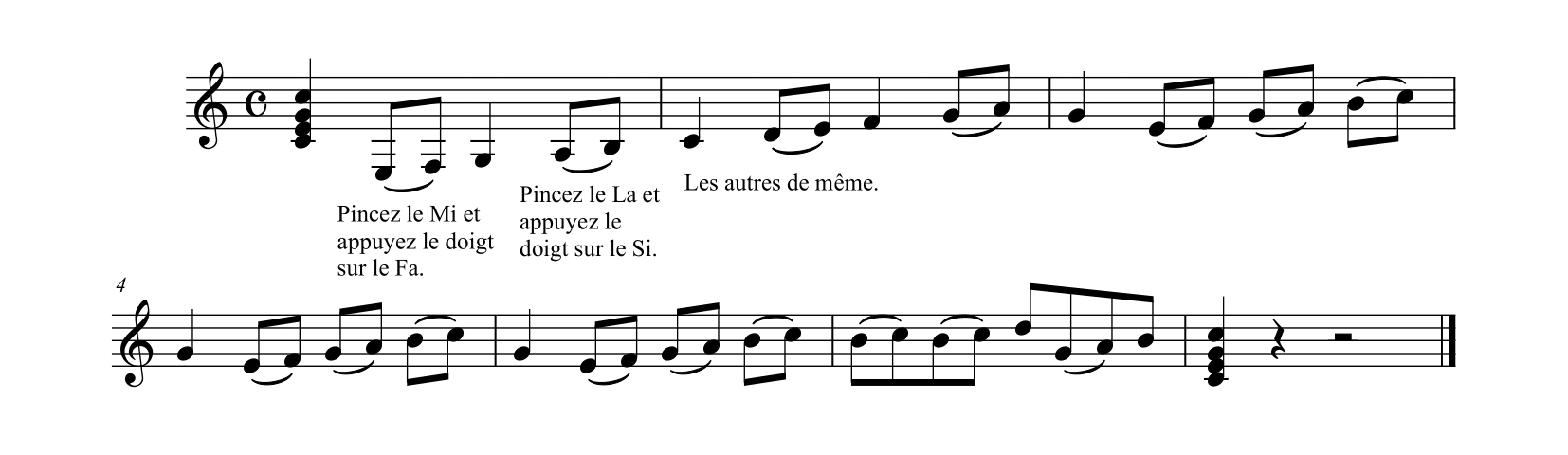 F. カルり「ギターのための完全な教則本Op.27」32ページ例
