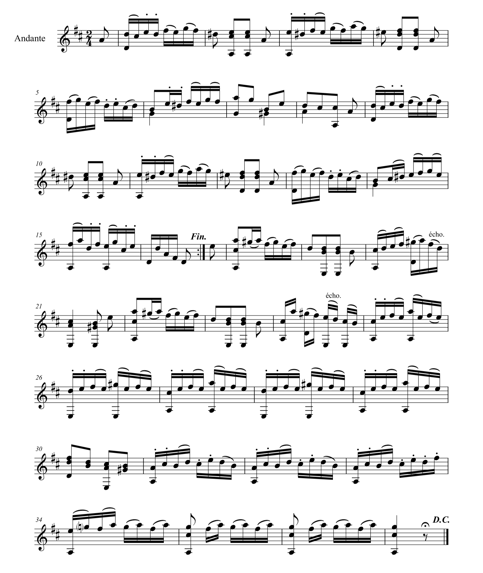 F. カルり「ギターのための完全な教則本Op.27」35ページアンダンテ