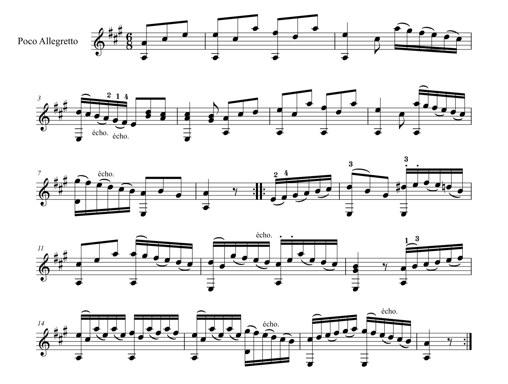 F. カルり「ギターのための完全な教則本Op.27」35ページポコアレグレット